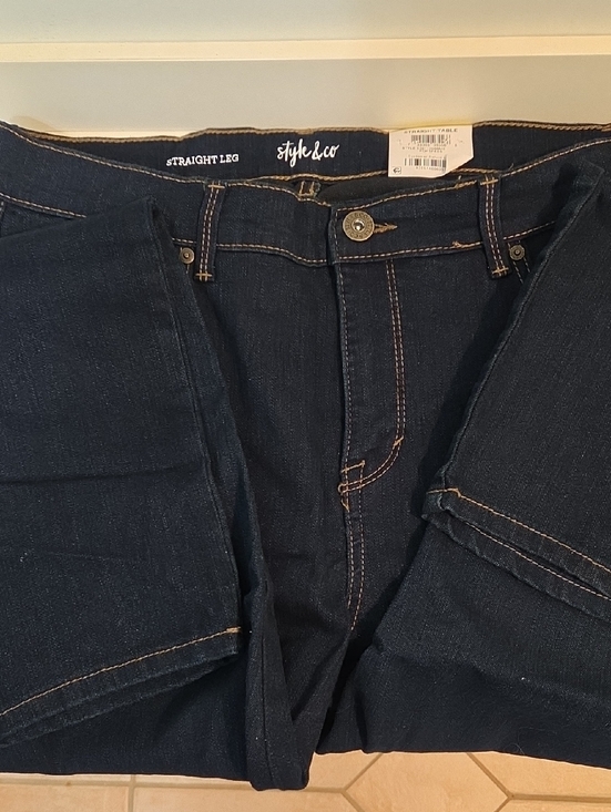 Style & Co. Denim - Style & Co. Straight Leg Dark Indigo Jeans NWT Size 14S
